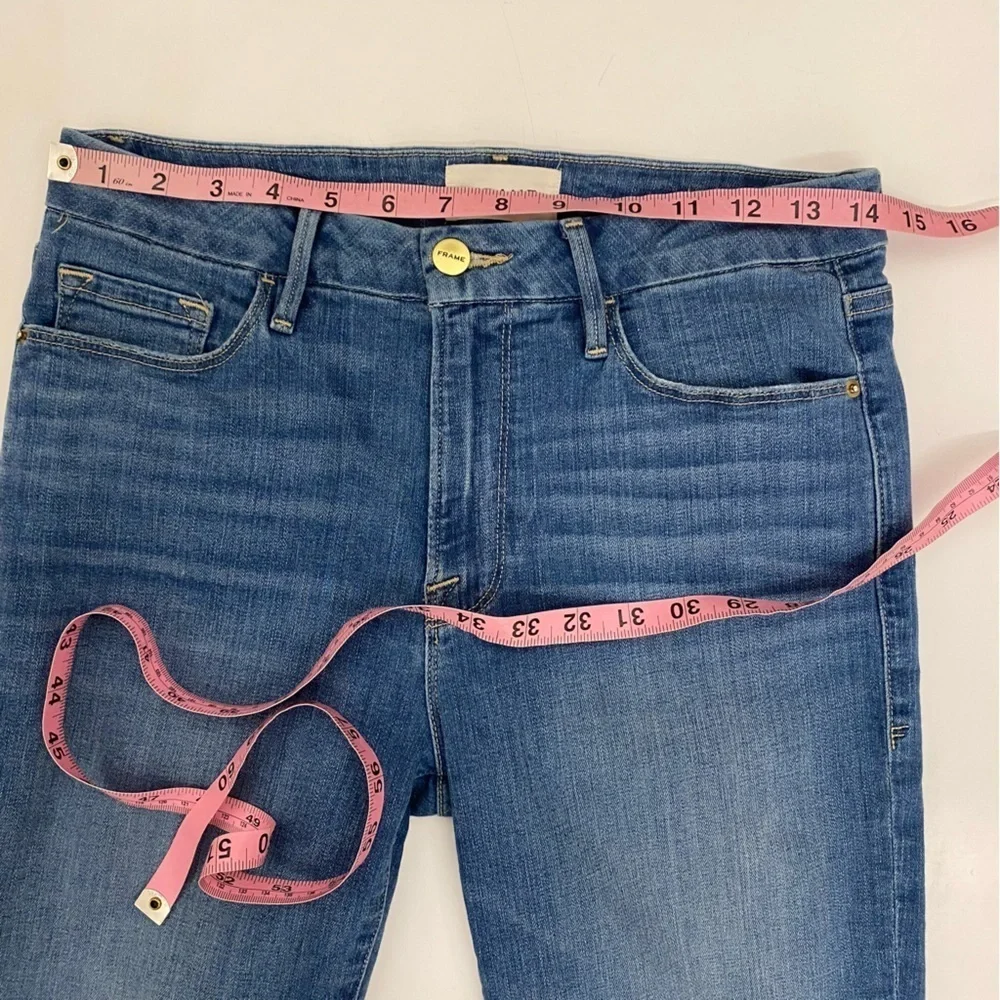 Frame || Le Crop Mini Boot Jeans‎ Stretch Slit Morongo Blue Wash 27 - Picture 7 of 9